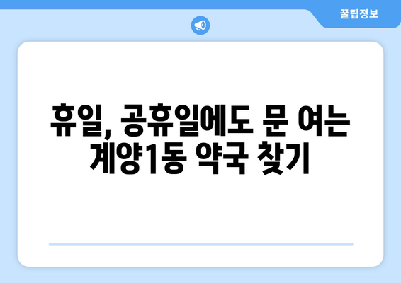 인천시 계양구 계양1동 24시간 토요일 일요일 휴일 공휴일 야간 약국