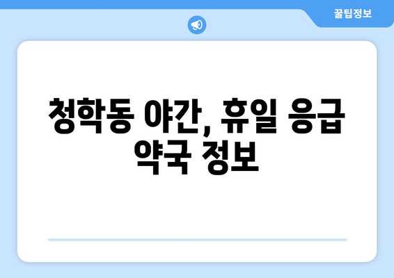 인천시 연수구 청학동 24시간 토요일 일요일 휴일 공휴일 야간 약국