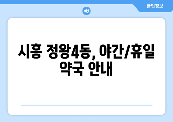 경기도 시흥시 정왕4동 24시간 토요일 일요일 휴일 공휴일 야간 약국