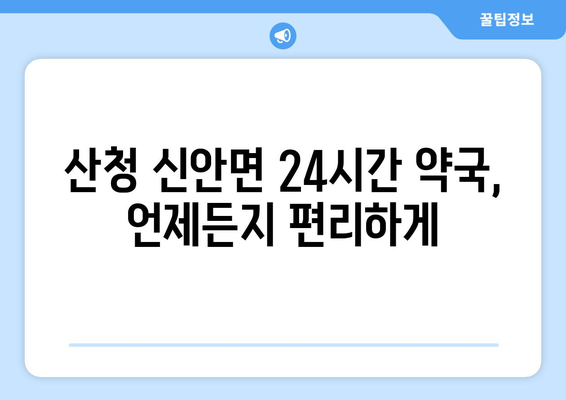 경상남도 산청군 신안면 24시간 토요일 일요일 휴일 공휴일 야간 약국