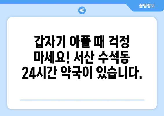 충청남도 서산시 수석동 24시간 토요일 일요일 휴일 공휴일 야간 약국