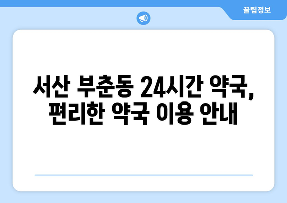 충청남도 서산시 부춘동 24시간 토요일 일요일 휴일 공휴일 야간 약국