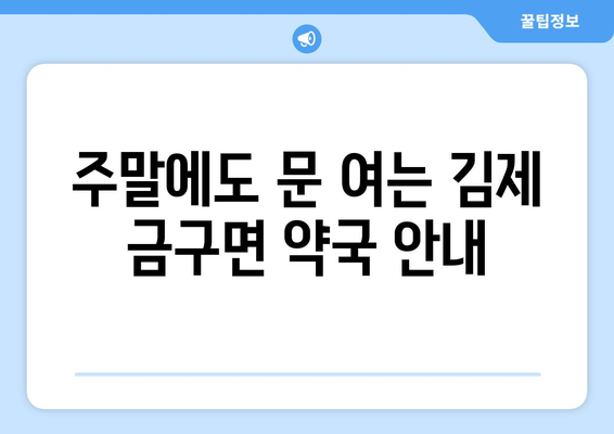 전라북도 김제시 금구면 24시간 토요일 일요일 휴일 공휴일 야간 약국