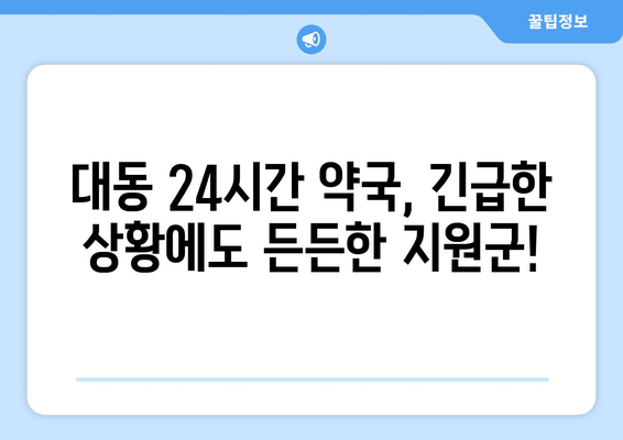 대전시 동구 대동 24시간 토요일 일요일 휴일 공휴일 야간 약국