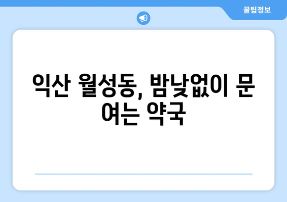 전라북도 익산시 월성동 24시간 토요일 일요일 휴일 공휴일 야간 약국