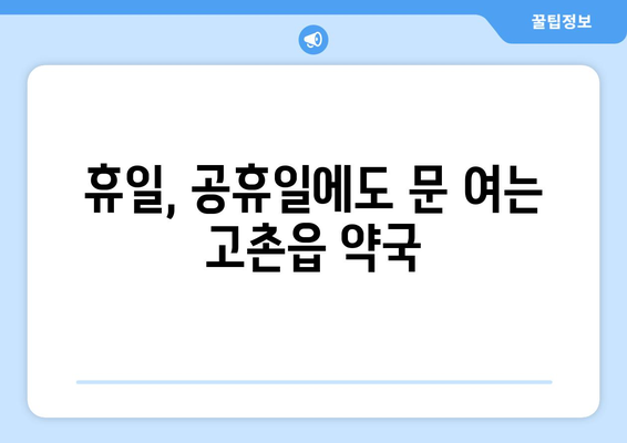 경기도 김포시 고촌읍 24시간 토요일 일요일 휴일 공휴일 야간 약국