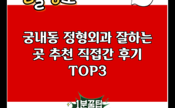 궁내동 정형외과 잘하는 곳 추천 직접간 후기 TOP3