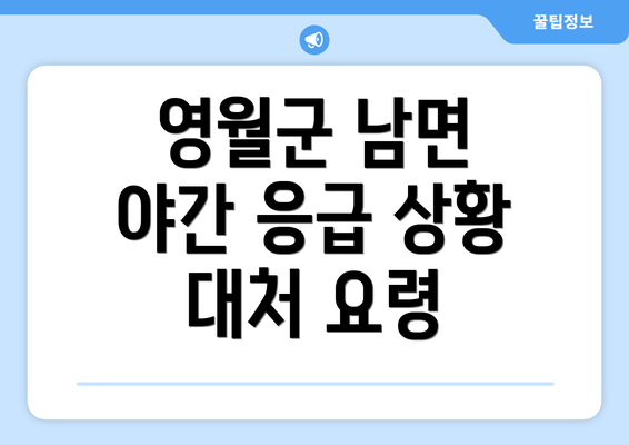 영월군 남면 야간 응급 상황 대처 요령