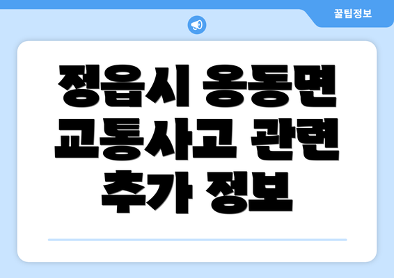 정읍시 옹동면 교통사고 관련 추가 정보