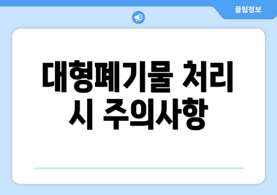 대형폐기물 처리 시 주의사항